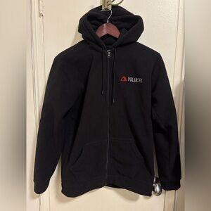 Polartec Fleece Zip Up Hoodie Size M Black